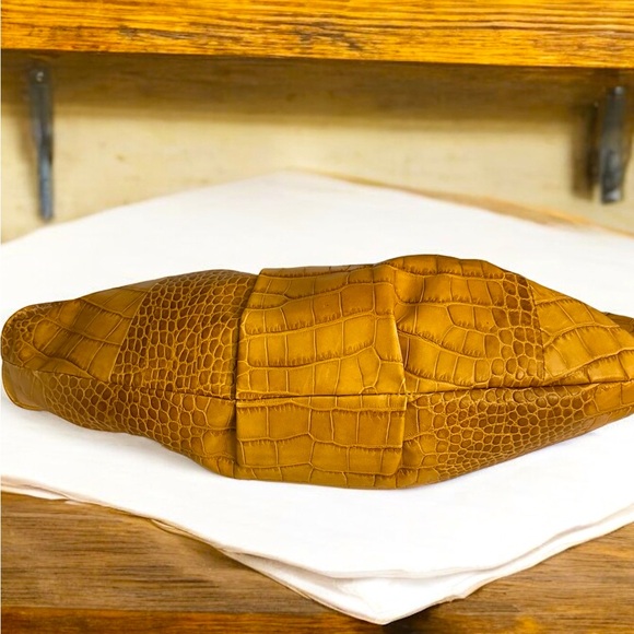 Furla cognac crocodile embossed large leather baguette - Picture 15 of 16